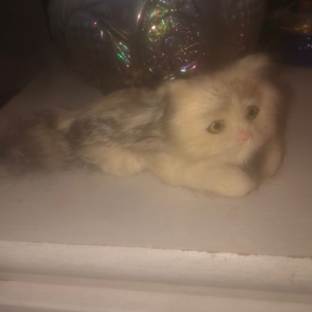 Little Kitten. hand made with rabbit hair. 3 inches long